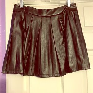 Leather mini skirt